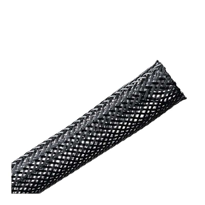 Braided Sleeving, .5" PET Expandable, Black 100ft/RL